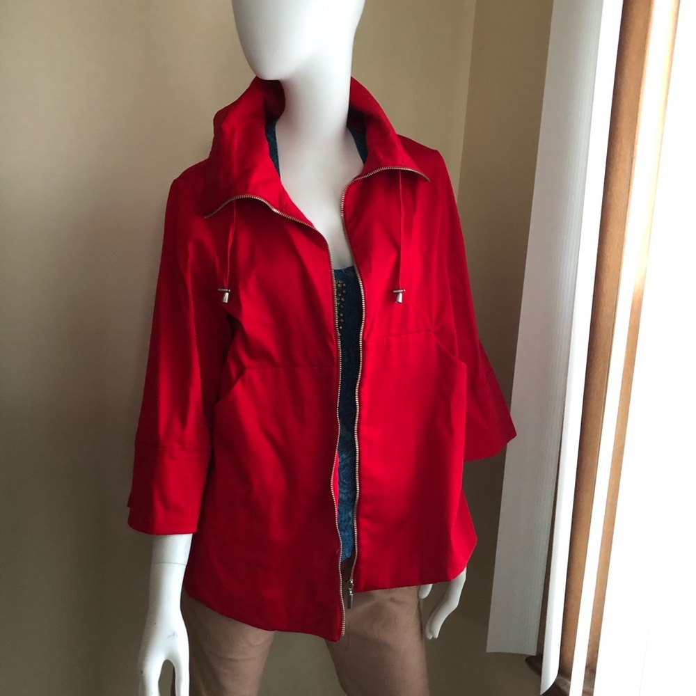 Marvin Richards red zip jacket